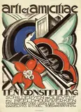 Samuel (ps. Mommie) Schwarz, Tentoonstelling Arti & Amicitiae Schilderijen in Olieverf, 1928, poster