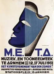 Berend J. van Den Dool, M.E.T.A. Muziek-en Tooneelweek te Arnhem, 1931, poster