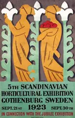 Carl Meurling, 5th Scandinavian Horticultural Exh. Gothenburg, 1923, poster