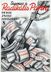 Vince Hende, Vote for the Radical Party (Hungarian), 1947, poster