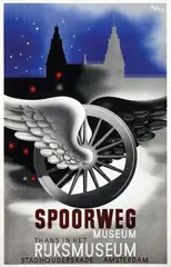 Karel Thole, Spoorweg Museum thans in het Rijksmuseum Amsterdam, 1942, poster