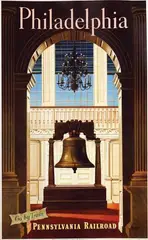 Pennsylvania Railroad Go by Train Philadelphia by Kummer, 1949, poster, sold Dec 2013