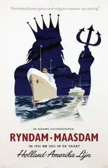 Ad Werner, Holland-America Line Rijndam-Maasdam, 1950, poster