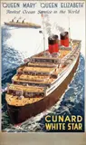 Walter Thomas, Cunard White Star Queen Mary Queen Elizabeth, 1947, poster