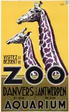 Edgard Darimont, Visitez le Zoo Anvers Bezoekt de Zoo in Antwerpen (giraffe), 1935, poster