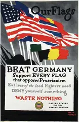 Adolph Treidler, Our Flags beat Germany, poster