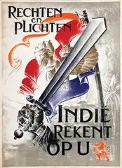 Hendrik Paulides, Indië rekent op U, 1945, poster
