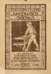 Leo IJzerdraat, Tentoonstelling van Handenarbeid bij het Onderwijs te Rotterdam, 1920, poster