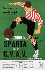 Sparta tegen G.V.A.V. Terrein Spangen by Izak van Hasselt, poster, sold Jun 2013