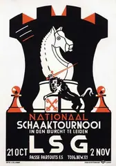 H.M. de Vroom, Nat. Schaaktournooi LSG Leiden, poster