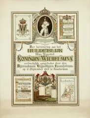 Huldeblijk Koningin Wilhelmina Amsterdam by Brothers Grevenstuk, 1923, poster, sold Jun 2013