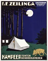 Daan Hoeksema, Fa. F. Zeilinga Kampeer tenten benoodigheden, 1924, poster