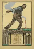 Jan Willem Sluiter, Almelosche Ververy Chemische Wasschery Palthe Calender april 1917, poster