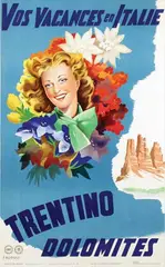 Filippo Rimoli, Trentino Dolomites, 1949, poster