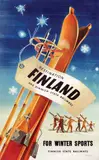 Destination Finland for Winter Sports by Osmo K. Oksanen & Raimo Raimela, 1951, poster, sold Jun 2013
