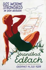 Edith Pilpel, Strandbad Edlach, 1928, poster