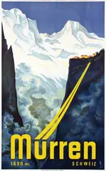Martin Peikert, Mürren Schweiz, 1930, poster