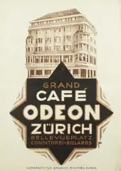 Initial f., Grand Café Odeon Zürich, poster