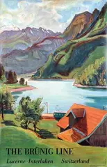 The Brünig Line Switzerland by Fritz K. Zbinden, 1954, poster, sold Jun 2013