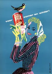 C. Johan v.d. Mans, Shell X-100 Motorolie voor zomer en winter!, poster