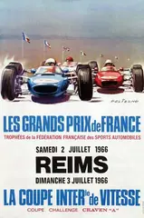Michel Beligond, Les Grand Prix de France Reims, 1966, poster