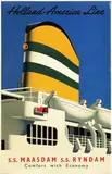 Holland-Am. Line s.s. Maasdam s.s. Ryndam by Reyn Dirksen, 1953, poster, sold Jun 2013