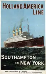 G. Havis, Holland American Line Southampton to New York, poster
