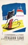 Jean Colin, Italian Line to the Mediterranean and all Europe, 1957, poster