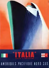 Giovanni Patrone, Ameriques, Pacifique Nord Sud "Italia", 1948, poster