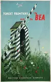 Mogley, Forget frontiers and fly by BEA, 1951, poster
