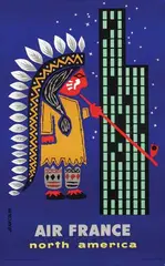 Jean Colin, Air France north america, 1956, poster