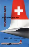 Kurt Wirth, Swissair Seven Seas DC-7C, 1956, poster