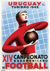 J. Bonelli, XIV Campeonato Sudamericano de Football Uruguay, 1942, poster