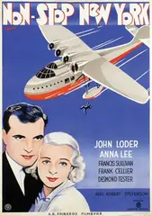 Ehmark, Movie: John Loder & Anna Lee in "Non-Stop New York", 1937, poster