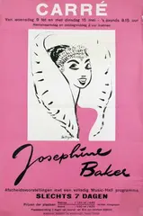 Cornelis A.B. Bantzinger, Josephine Baker afscheidsvoorstelling in Carré, 1956, poster