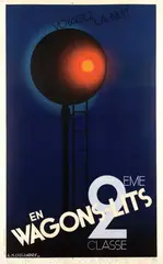 Cassandre, Voyagez La Nuit en Wagons-Lits 2eme classe, 1930, poster