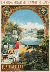Louis Trinquier-Trianon, Chemin de Fer de Paris Fontainebleau à 1 heure de Paris, poster