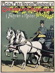 Ernst L Ostermayer, Reit & Fahr-Verein München E.V. Concours hippique, 1909, poster