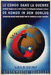 Delenne, Le Congo dans la Guerre Bruxelles, 1947, poster