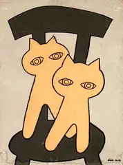 Dick Bruna, without text (cats on chair), 1953, poster
