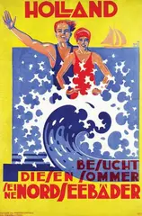 Holland Besucht diesen Sommer seine Nordseebäder by Machteld den Hertog, 1930, poster, sold Dec 2012