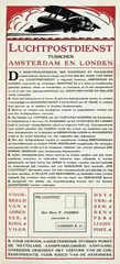 Anton van der Valk, Luchtpostdienst tusschen Amsterdam en Londen, 1920, poster