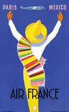 Edmond Maurus, Air France Paris Mexico, 1954, poster