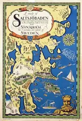 Ernst Åkerbladh, A map of Saltsjöbaden Stockholm Sweden, poster