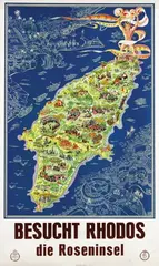 Egon Huber, Besucht Rhodos, 1935, poster