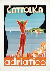 Achille Dal Lago, Cattolica adriatico, 1937, poster