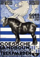 Wim Abeleven, Goesche Landbouw en nationale Trekpaarden tentoostelling, 1929, poster
