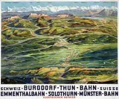 Initial Z., Burgdorf-Thun-Bahn, 1940, poster