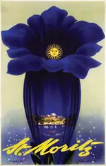 Leo Keck, St. Moritz, 1952, poster