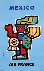 Jean Colin, Air France Mexico, 1957, poster